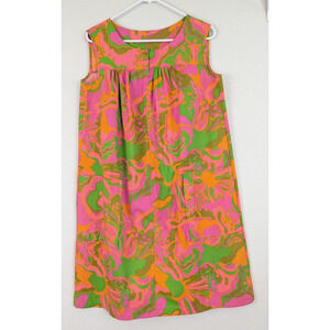 Vintage M 60's 70's Psychedelic Power Mod Groovy GoGo Dress cotton colorful 2312